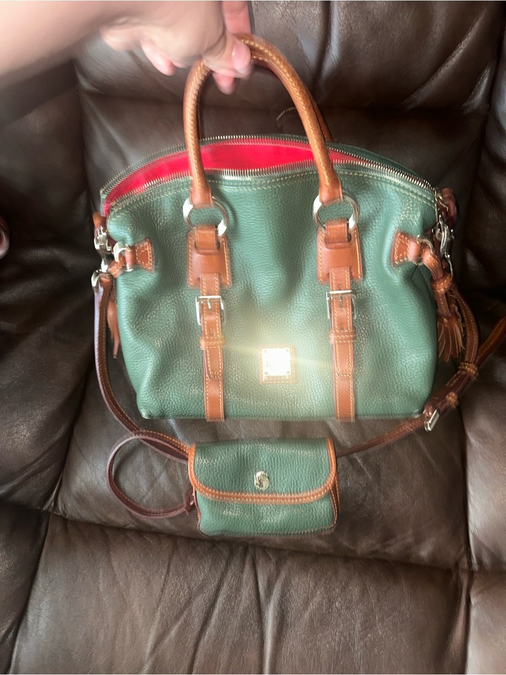 Dooney & Bourke Bristol satchel green with matching wallet